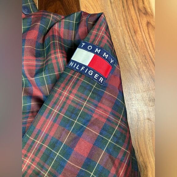 Vintage 90’s Tommy Hilfiger Ski Jacket, size Men’s L. Maroon, Green, Blue Plaid - Picture 6 of 9